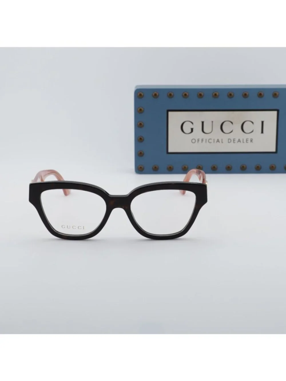 Gucci GG1424O 014 Cat Eye Eyeglasses 54mm - Havana / Pink